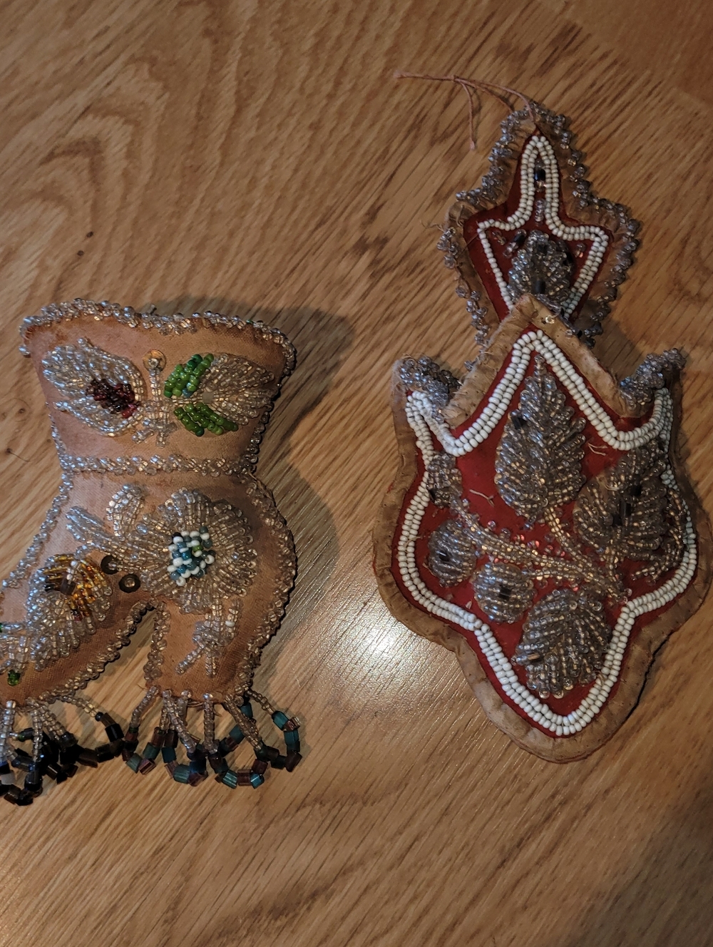 Antique Iroquois Beaded Boot And Wall Hanger